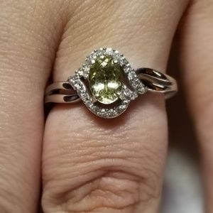 Green Apatite Ring Sterling Silver Size 8 US